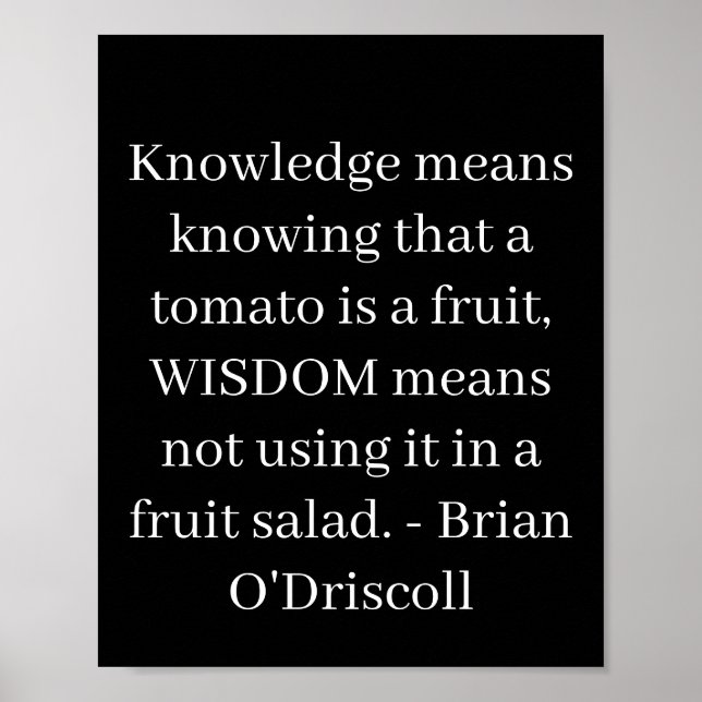 Knowledge means knowing that a tomato is a fruit poster (Framsidan)