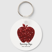 Knowledge Ninja Faux Glitter Red Apple Teacher