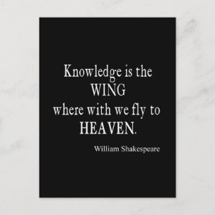 Knowledge Vinge Fly to Heaven Shakespeare Quote Vykort