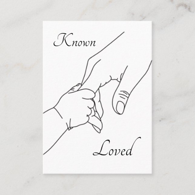 Known & Loved – Psalm 139 Pro-Life Prayer Card Placeringskort (Framsida)