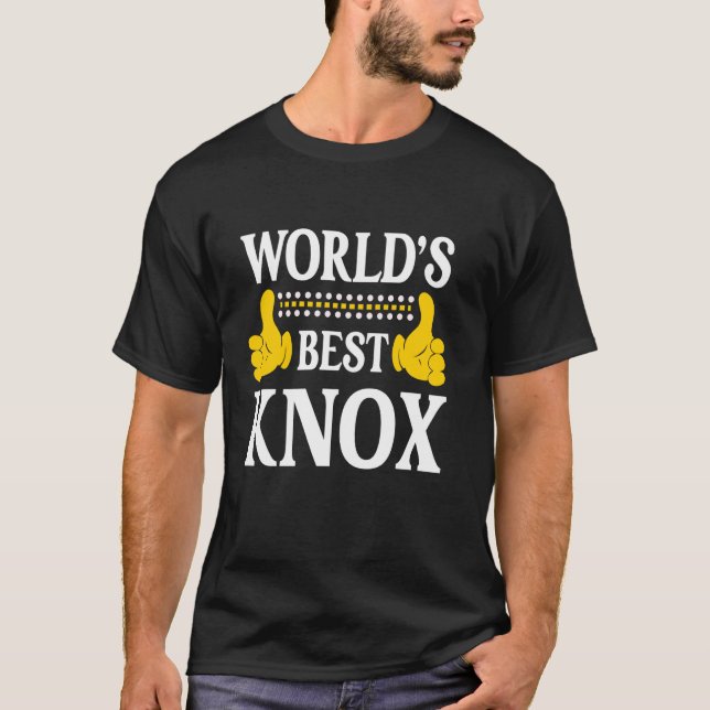 Knox Surname Funny Team Family Efternamn World's B T Shirt (Framsida)