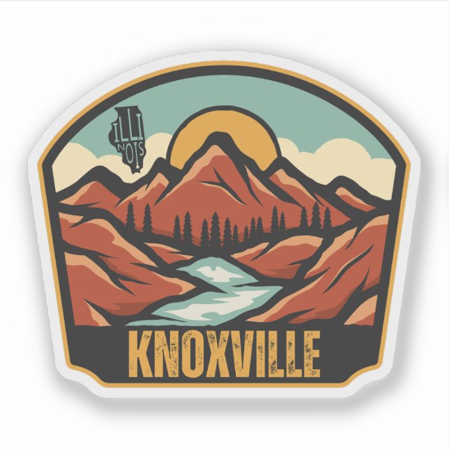 Knoxville, Illinois  Klistermärken (Framsida)