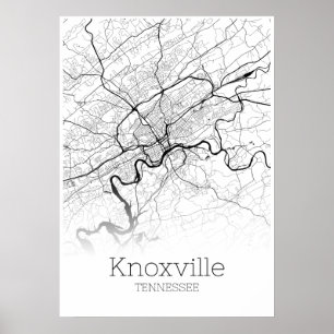 Knoxville Karta - Tennessee - City Karta Poster