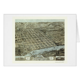 Knoxville panorama- karta för TN - 1871 Hälsningskort