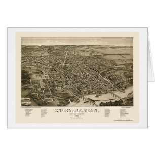Knoxville panorama- karta för TN - 1886 Hälsningskort