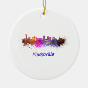 Knoxville siluett i akvarell julgransprydnad keramik