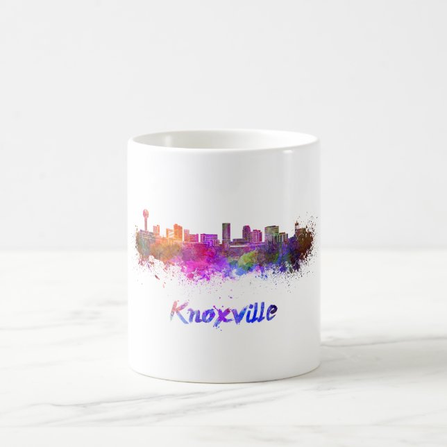 Knoxville skyline in watercolor kaffemugg (Center)