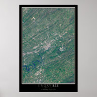 Knoxville Tennessee från Space Satellite Karta
