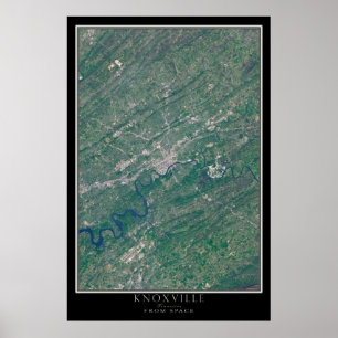 Knoxville Tennessee från Space Satellite Karta Poster