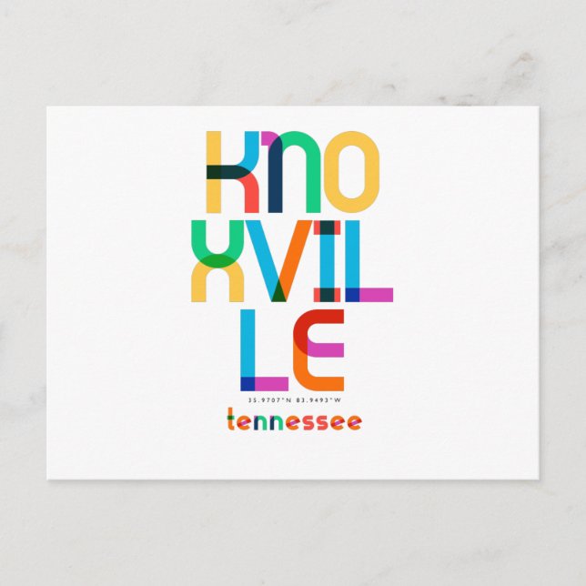 Knoxville Tennessee Mid Century, Pop Art Vykort (Framsida)