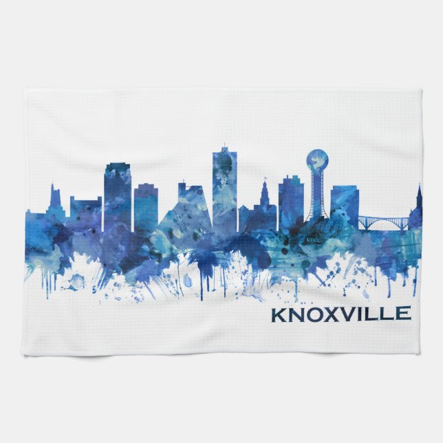 Knoxville Tennessee Skyline Blue Kökshandduk (Horisontell)