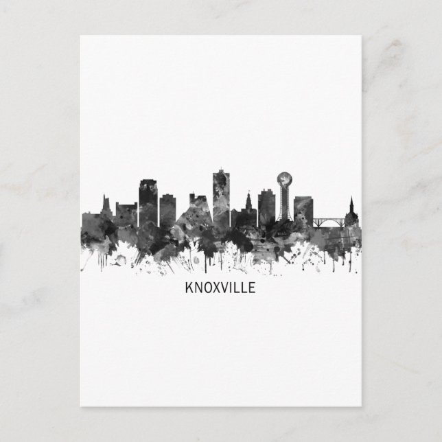 Knoxville Tennessee Skyline BW Helg Vykort (Framsida)