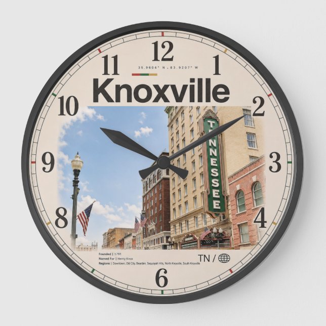 Knoxville Tennessee Stor Klocka (Framsida)