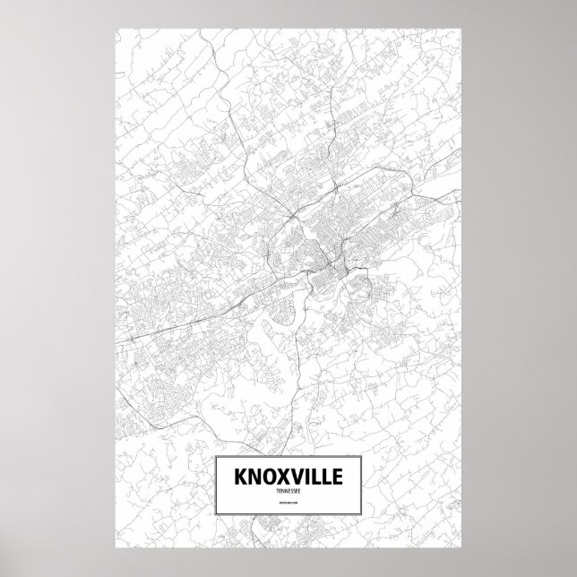 Knoxville, Tennessee (svart på vit) Poster (Framsidan)