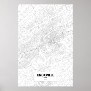 Knoxville Tennessee (svarten på vit) Poster