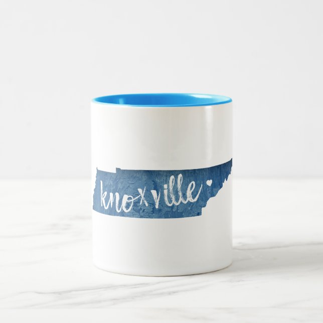 Knoxville, Tennessee Wood Grain Två-Tonad Mugg (Center)