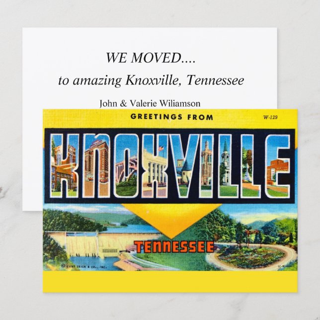 Knoxville TN Flyttmeddelande (Fram/baksida)