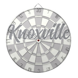 Knoxville TN Grå Och Vit redigerbar text Darttavla