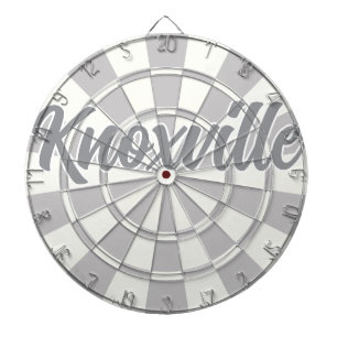 Knoxville TN Grå Och Vit redigerbar text Darttavla