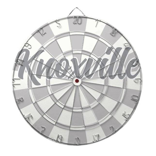 Knoxville TN Grå Och Vit redigerbar text Darttavla (Framsidan)