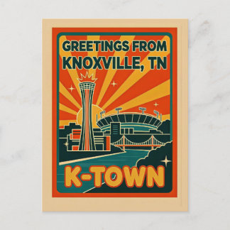 Knoxville TN K-Town Retro Whimsy Vykort