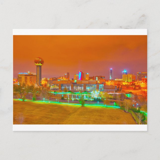 knoxville tn på natten vykort (Framsida)