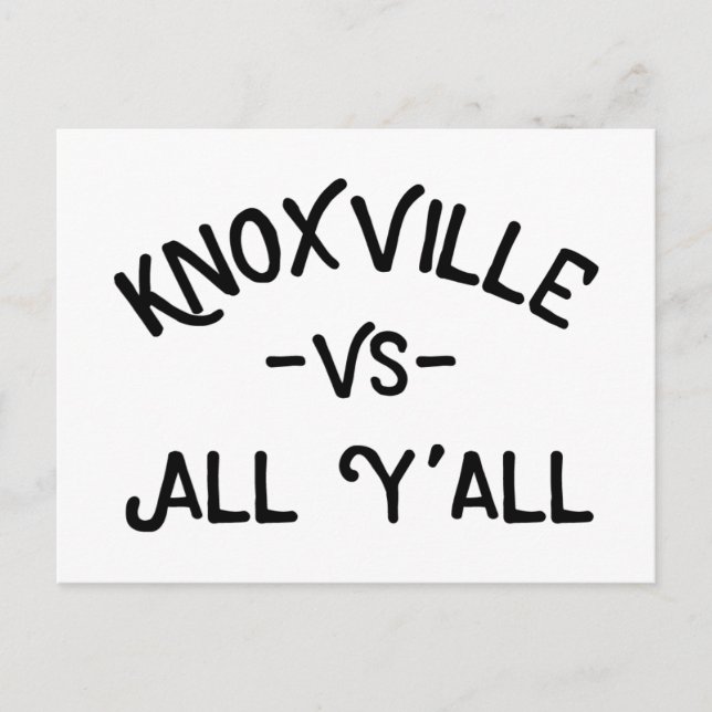 Knoxville VS All Yall, Tennessee Vykort (Framsida)