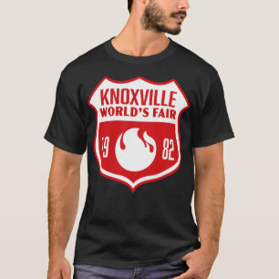 Knoxville Worlds Fair Retro Shield White on R. T Shirt