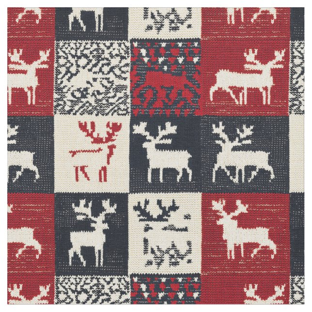 Knsigned Patchwork jul Mönster | Rustic Tyg (Närbild)