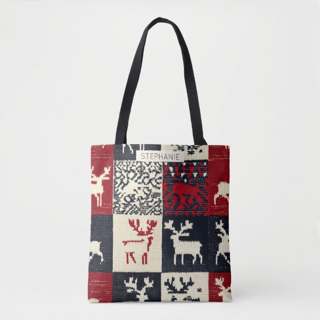 Knsigned Patchwork jul Mönster | Rustic Tygkasse (Framsida)