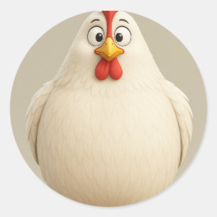 Knubbig Adsible Tecknad Chicken Sticker Runt Klistermärke