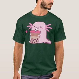 Knubbig Axolotl Enjoys Bubble Tea T Shirt