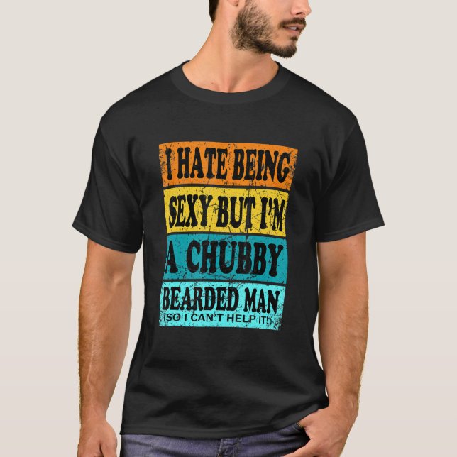 Knubbig Bearded Man Beard För manar T Shirt (Framsida)