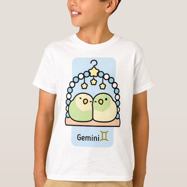 Knubbig Bird Zodiac Gemini T Shirt (Framsida)