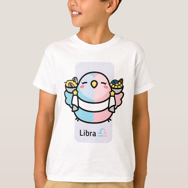 Knubbig Bird Zodiac Libra T Shirt (Framsida)