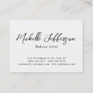 Knubbig Black & White Makup Artist Script Visitkort