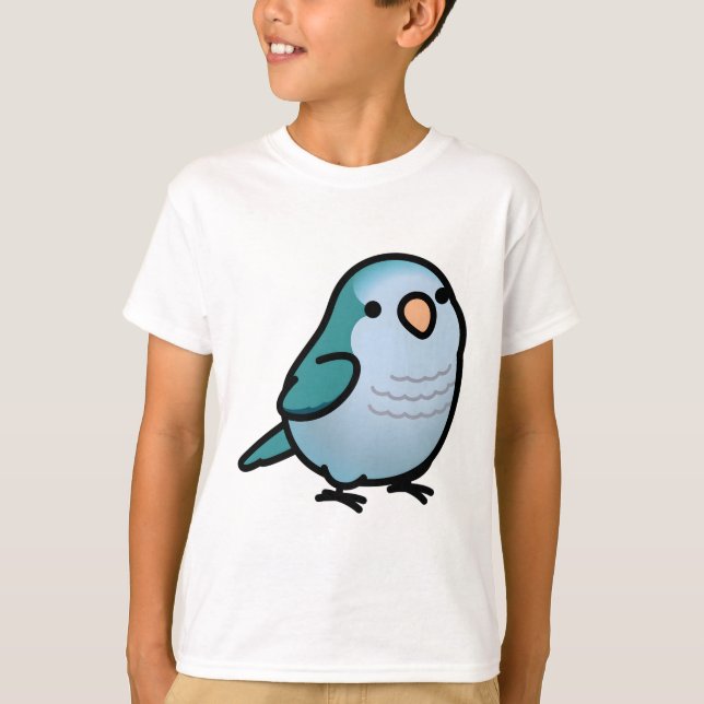 Knubbig Blue Quaker Parrot T Shirt (Framsida)