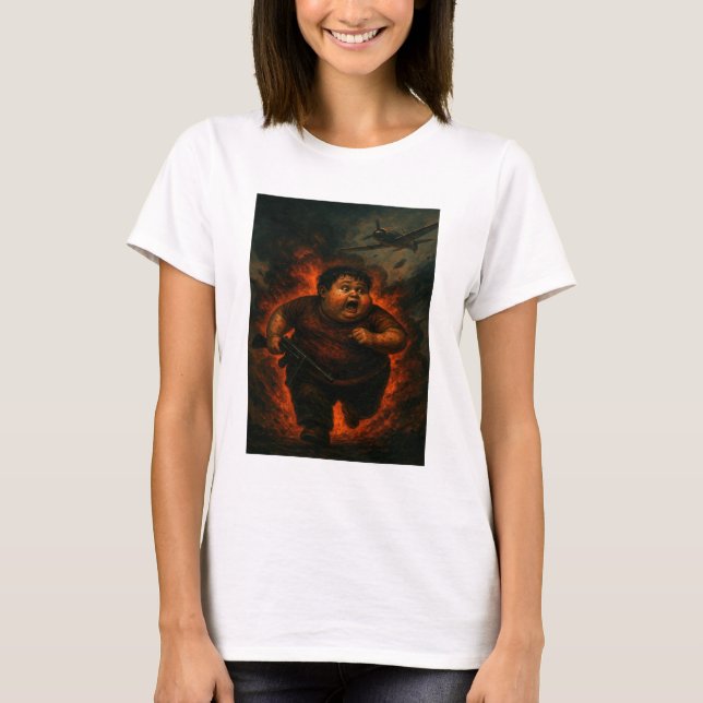 Knubbig Boy i Krig - Mörk Fantasy Tee (Framsida)