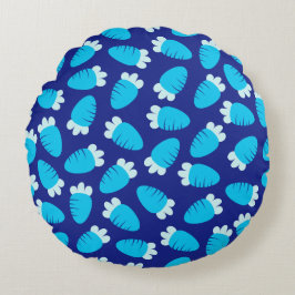 Knubbig Carrots Blue Rund Kudde