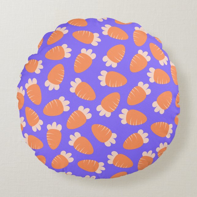 Knubbig Carrots Lavender Rund Kudde (Framsidan)