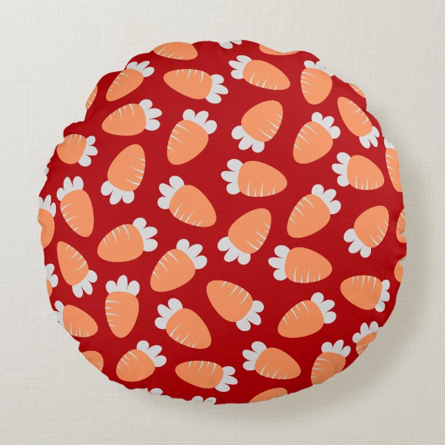 Knubbig Carrots Red Rund Kudde (Framsidan)