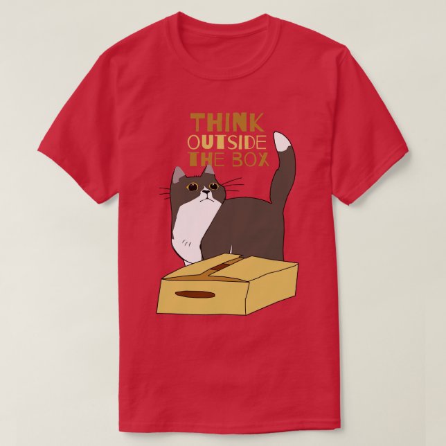 Knubbig Cat och box T Shirt (Design framsida)