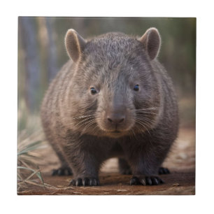"Knubbig Charm: The Adsible Australian Wombat" Kakelplatta