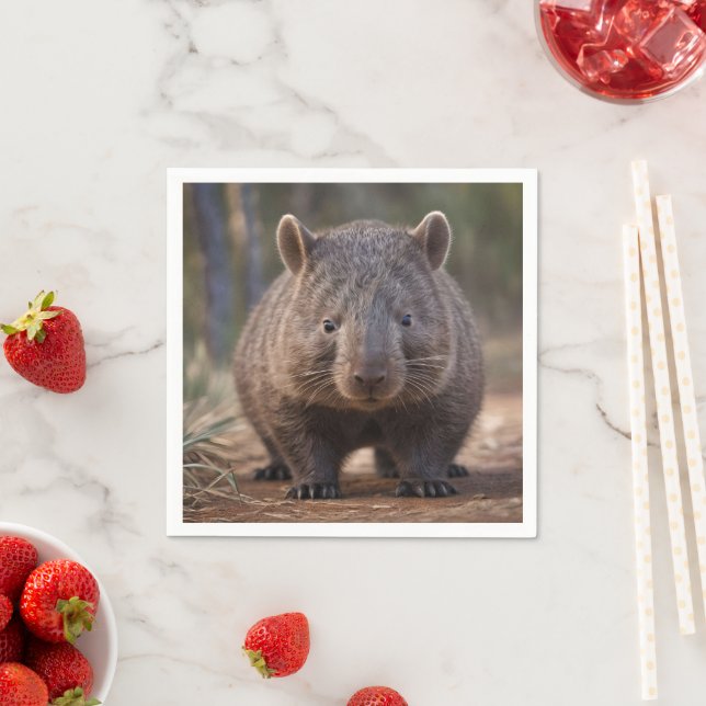 "Knubbig Charm: The Adsible Australian Wombat" Pappersservett (Insitu)