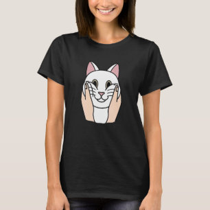 Knubbig Cheeks White Cat Pet T Shirt