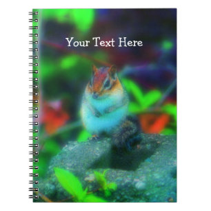 Knubbig Chipmunk Nature Fantasy Art Notebook Anteckningsbok Med Spiral