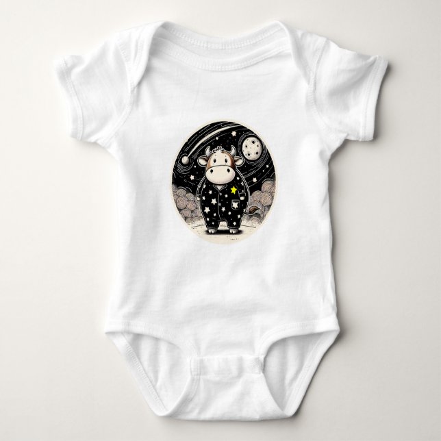 Knubbig Cow i Pajamas T Shirt (Framsida)