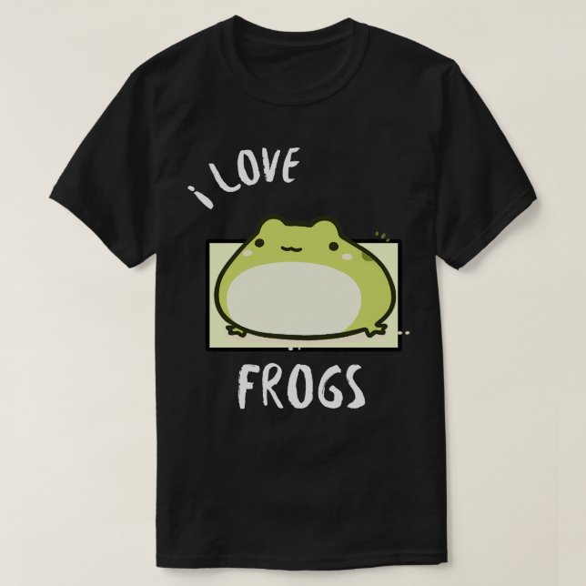Knubbig Frog I kärlek grodor T Shirt (Design framsida)