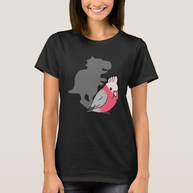 Knubbig Galah Cockatoo rex Cute Parrot med Dinosau T Shirt (Framsida)