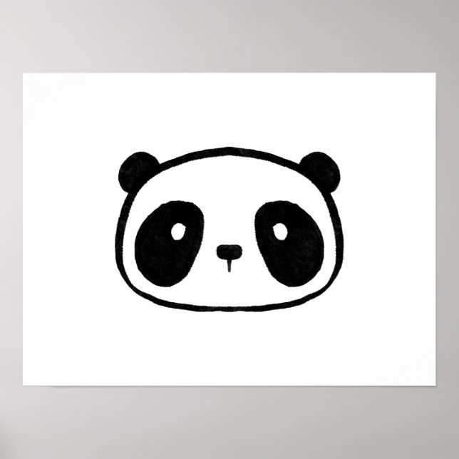Knubbig Giant Panda Tecknad Ansikte Poster (Framsidan)